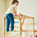 Three Little Tots Grove Foldable Jungle Gym - Wall Mounted - Color Bars, alternate angle