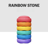Three Little Tots Rainbow River Crossing Stone Children's Balance Training Puzzle Toy, in Round Rainbow Stepping Stone