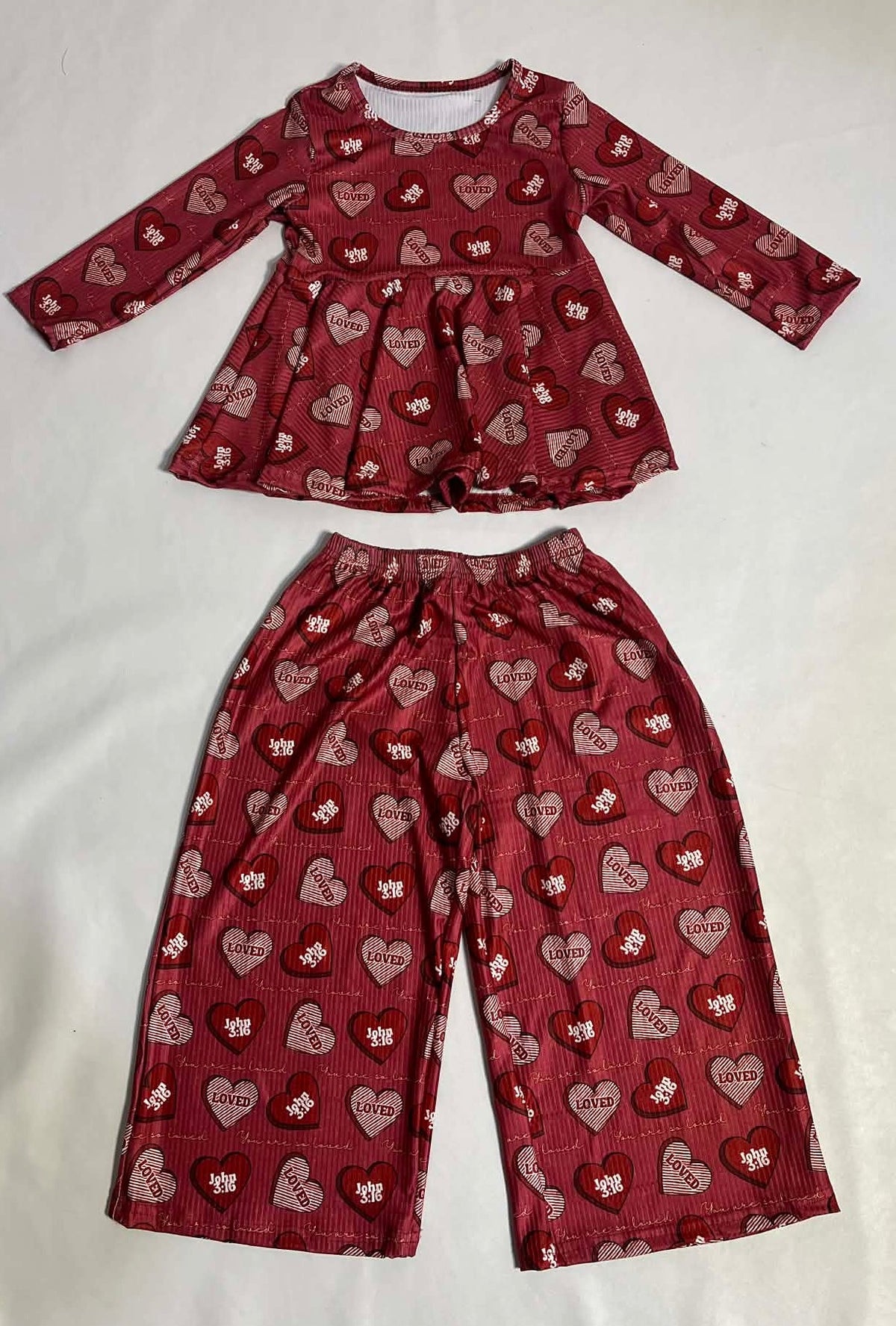 Three Little Tots You are so loved ribbed lounge set, third additional photo
