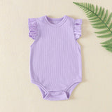Three Little Tots Newborn Clothes Baby Girl Onesie Jumpsuit Romper, in Light Purple