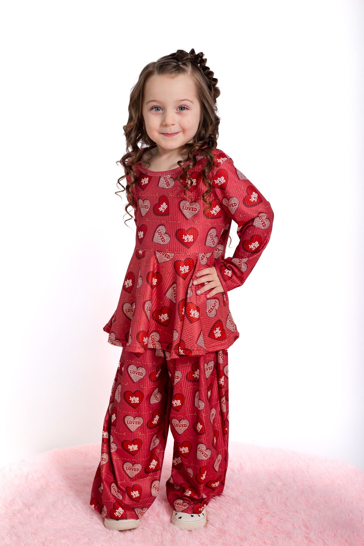 Three Little Tots You are so loved ribbed lounge set