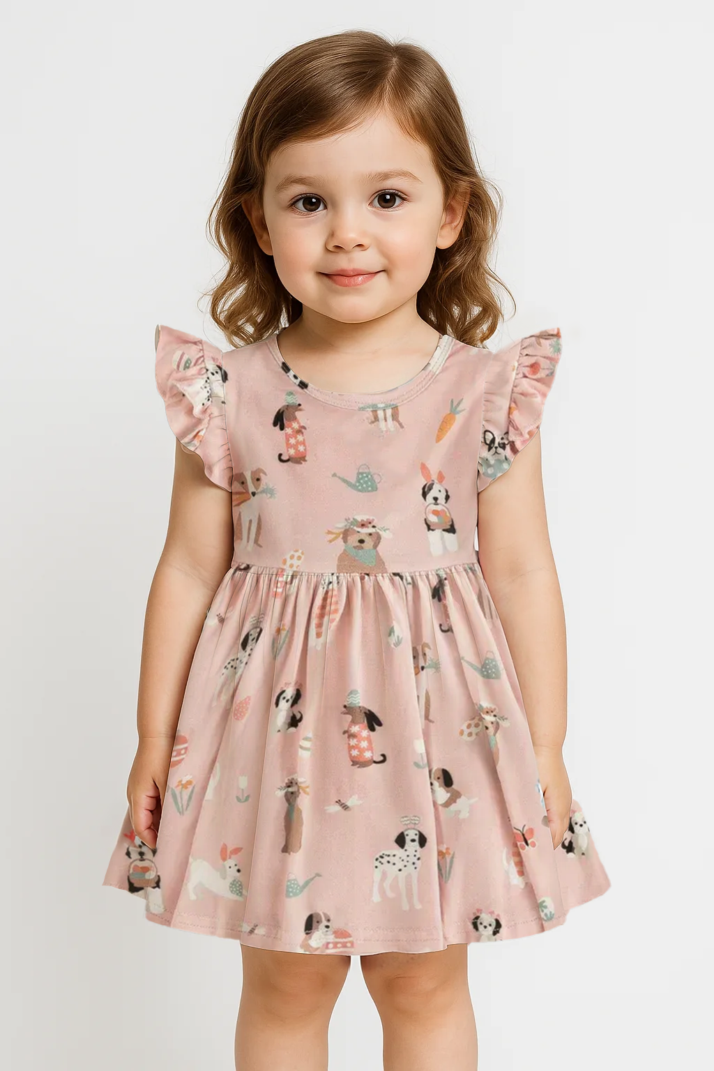 Three Little Tots Puppy Egg Hunt Twirl Dress