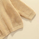 Girls' Solid Color Crew Neck Casual Sweater