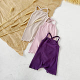Baby Sunken Stripe Camisole One-piece Romper