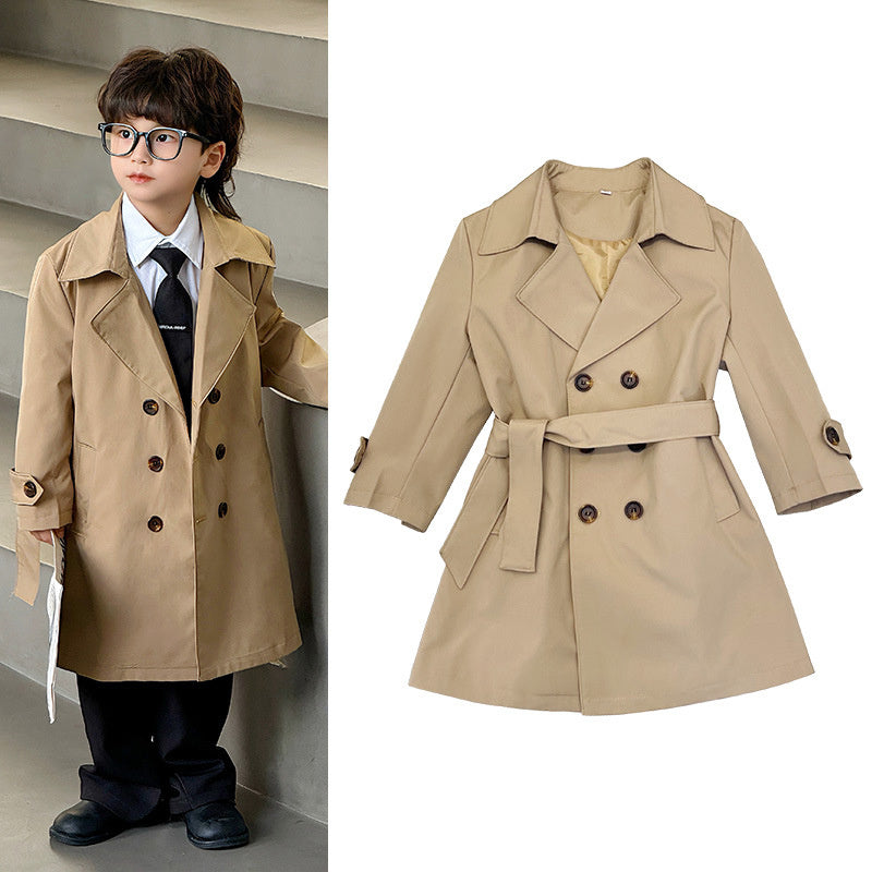 Three Little Tots Children's Long British Coat Trendy Cool, alternate angle