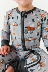 Three Little Tots Bamboo One Piece Zip Pajama - Mason, additional product photo