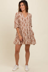 Three Little Tots Cream Printed Maternity Mini Dress, extra product detail
