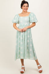Three Little Tots Mint Textured Maternity Midi Dress, additional view