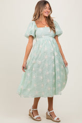 Three Little Tots Mint Textured Maternity Midi Dress, additional product photo