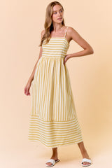 Three Little Tots Yellow Striped Sleeveless Maternity Maxi Dress, extra product detail