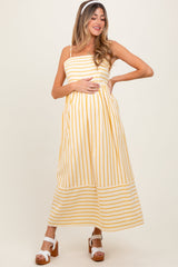 Three Little Tots Yellow Striped Sleeveless Maternity Maxi Dress, additional product photo