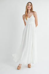 Three Little Tots White Crochet Bodice Maternity Maxi Dress, extra product detail