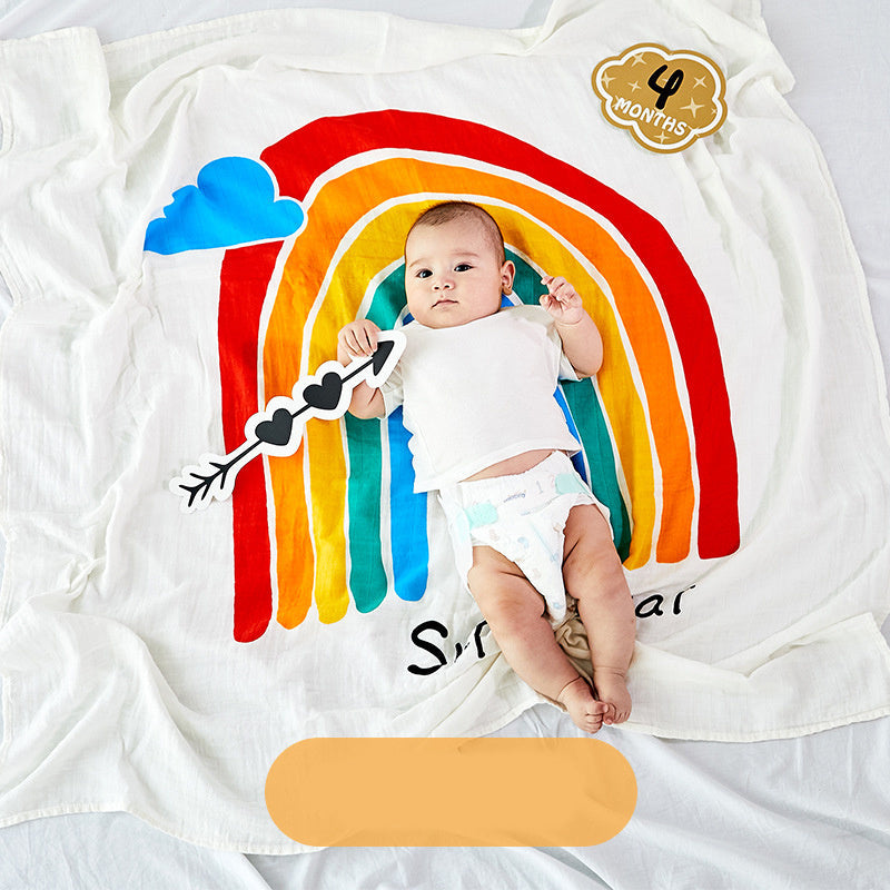 Three Little Tots Baby swaddle, in Rainbow