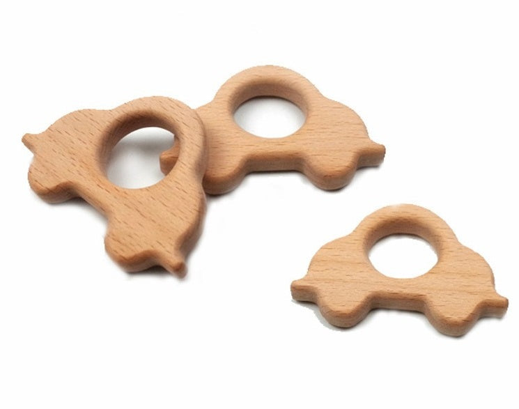 Three Little Tots Beech Wood Baby Teethers, alternate angle