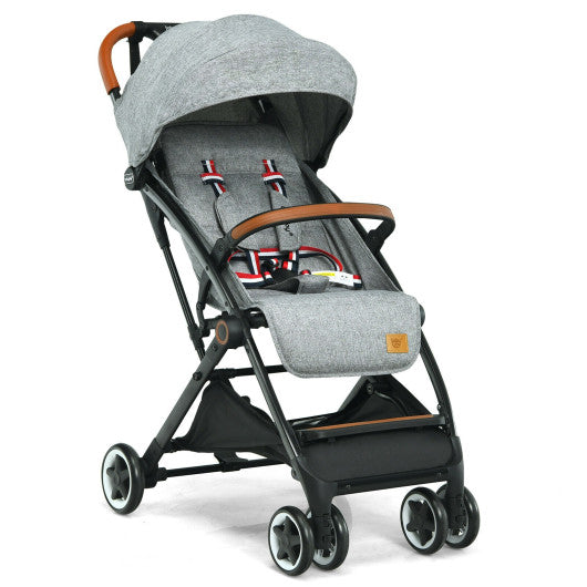 Three Little Tots Lightweight Aluminium Frame Baby Stroller with Net-Gray