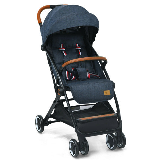 Three Little Tots Lightweight Aluminium Frame Baby Stroller with Net-Blue