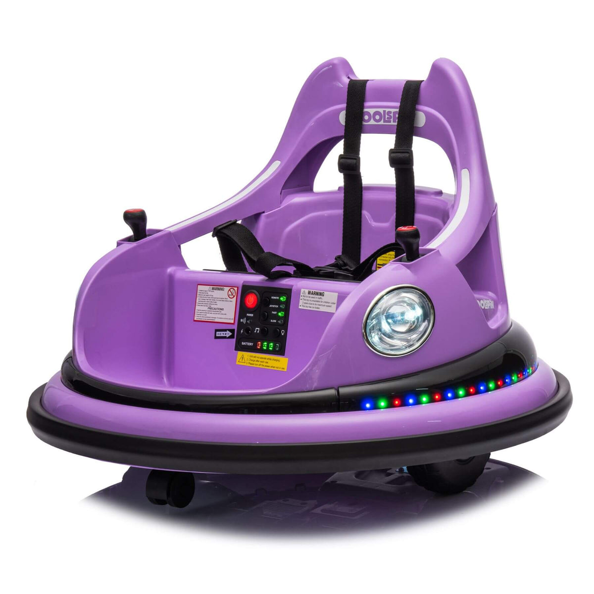 HIFINE 12V Ride On Bumper Car for Kids, 1.5-5 Years Old, Purple