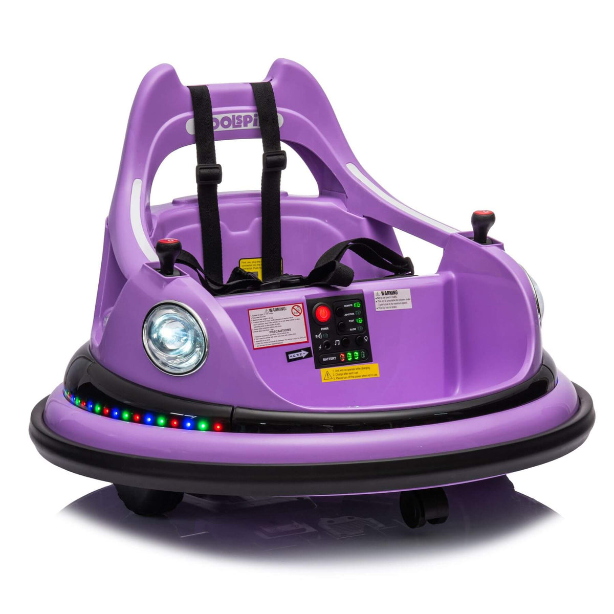 HIFINE 12V Ride On Bumper Car for Kids, 1.5-5 Years Old, Purple