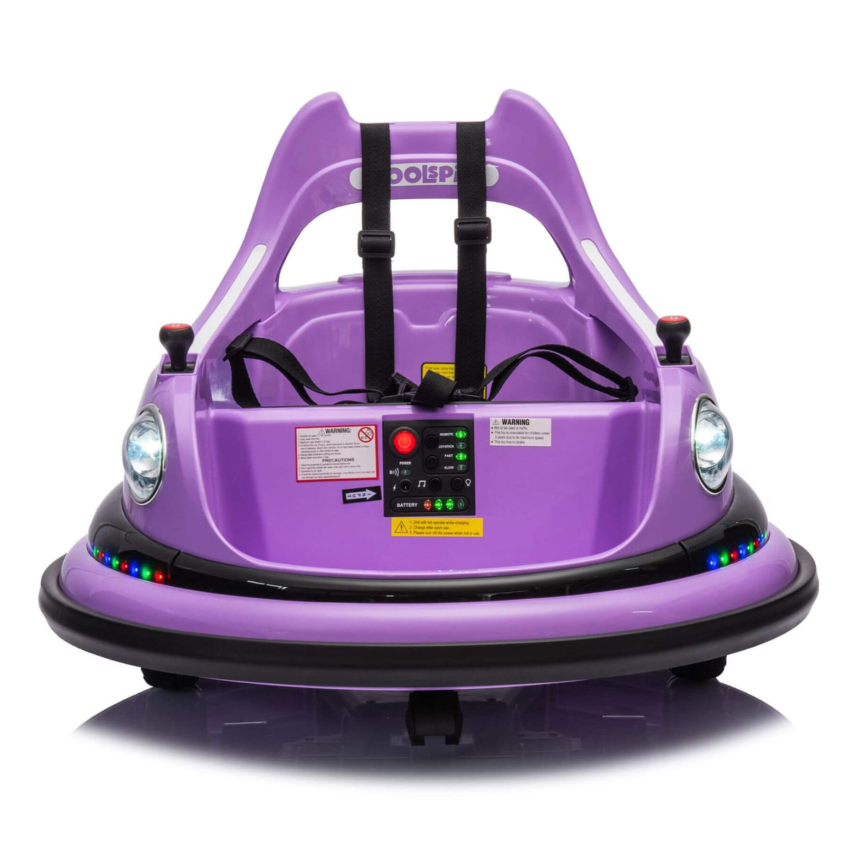 HIFINE 12V Ride On Bumper Car for Kids, 1.5-5 Years Old, Purple
