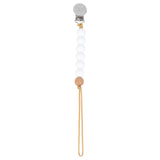 White Silicone Beaded Pacifier Clip