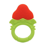 Three Little Tots Baby Teething Molar Rod Fruit Silicone, in Strawberry