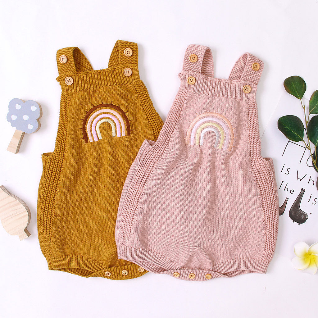 Three Little Tots Knitted jumpsuit triangle halter