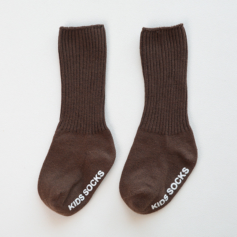 Three Little Tots Autumn and Winter Anti-Skid Dispensing Baby Socks Baby High Socks, in Coffee