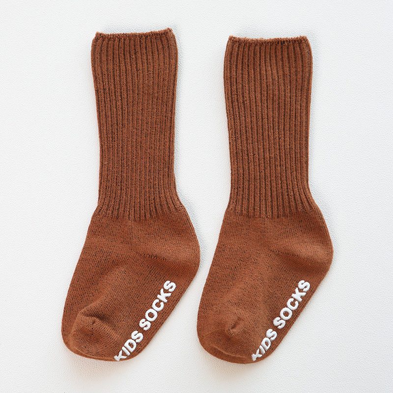 Three Little Tots Autumn and Winter Anti-Skid Dispensing Baby Socks Baby High Socks, in Brown