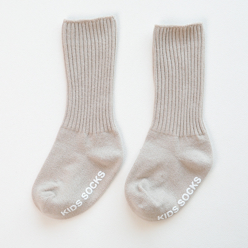 Three Little Tots Autumn and Winter Anti-Skid Dispensing Baby Socks Baby High Socks, in Khaki