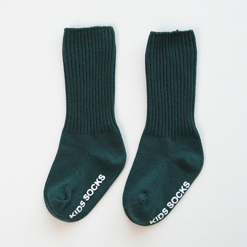 Three Little Tots Autumn and Winter Anti-Skid Dispensing Baby Socks Baby High Socks, in Green