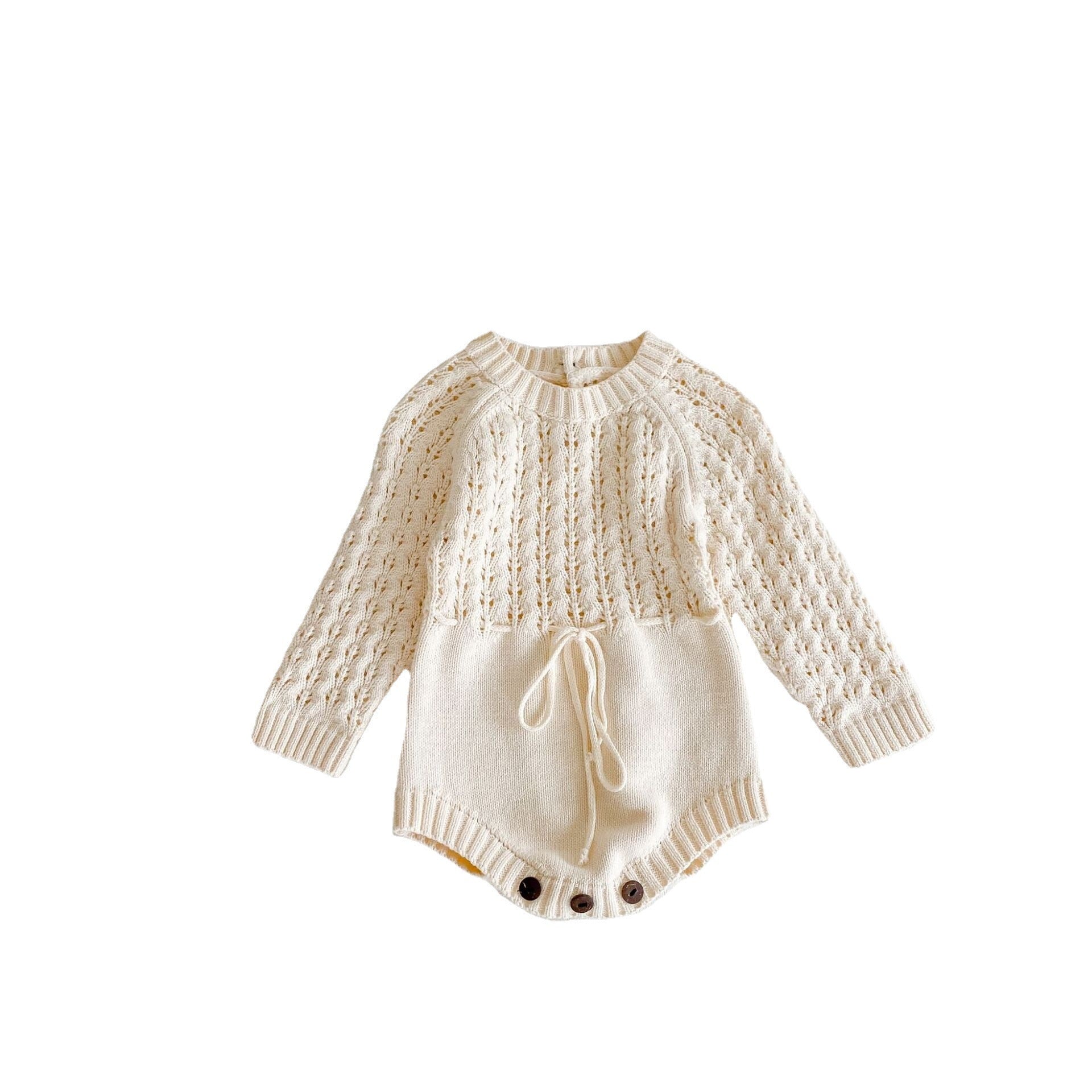 Three Little Tots Girl Baby Knitted Hollow Waist Girdle Long Sleeves Harpy Dress Triangle, extra product detail