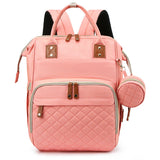 Three Little Tots New Mommy Backpack Can Hang Baby Stroller Baby Bag Folding Crib Mommy Bag, in Pink