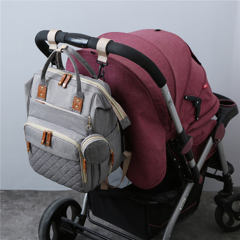 Three Little Tots New Mommy Backpack Can Hang Baby Stroller Baby Bag Folding Crib Mommy Bag