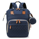 Three Little Tots New Mommy Backpack Can Hang Baby Stroller Baby Bag Folding Crib Mommy Bag, in Blue