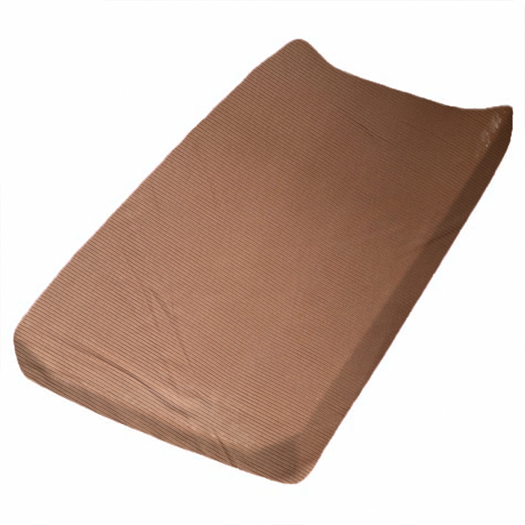 Brown Ribbed Changing Pad Cover