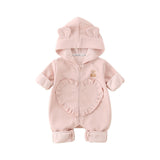 Three Little Tots Baby Girl Hooded Cartoon Cute Jumpsuit Infant Fall Outfit Jumpsuit, extra product detail
