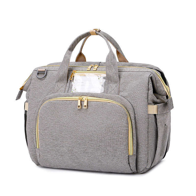Three Little Tots Portable folding crib mummy bag, in Light Grey