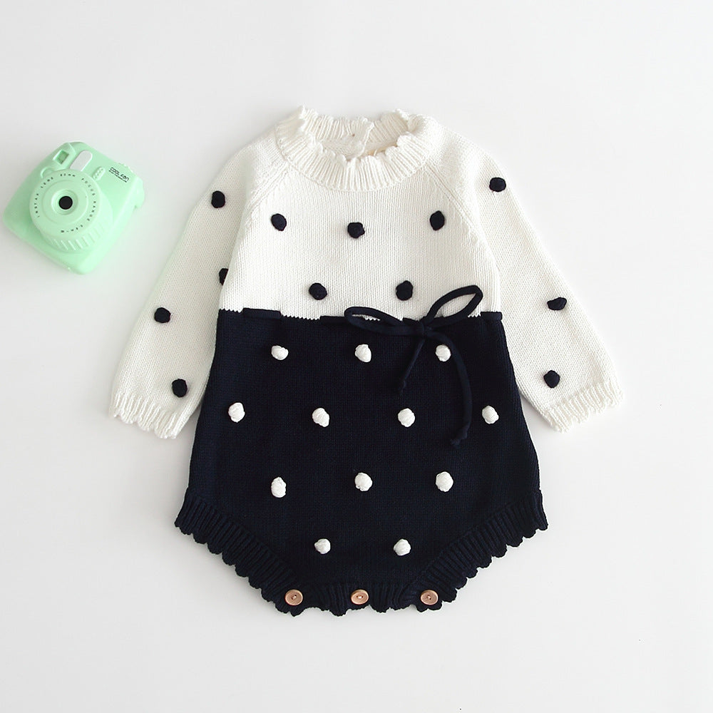 Three Little Tots Baby knitted jumpsuit, in Black