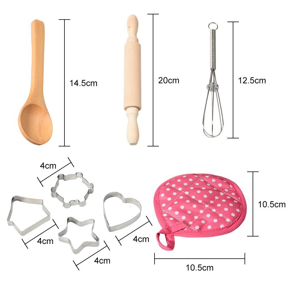 Three Little Tots Children's apron cake cooking tools, alternate angle