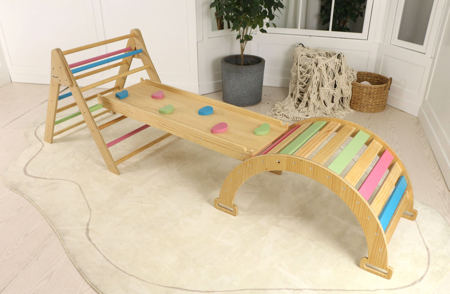 Three Little Tots Hazel Pikler Triangle Slide and Rocker Set, additional product photo