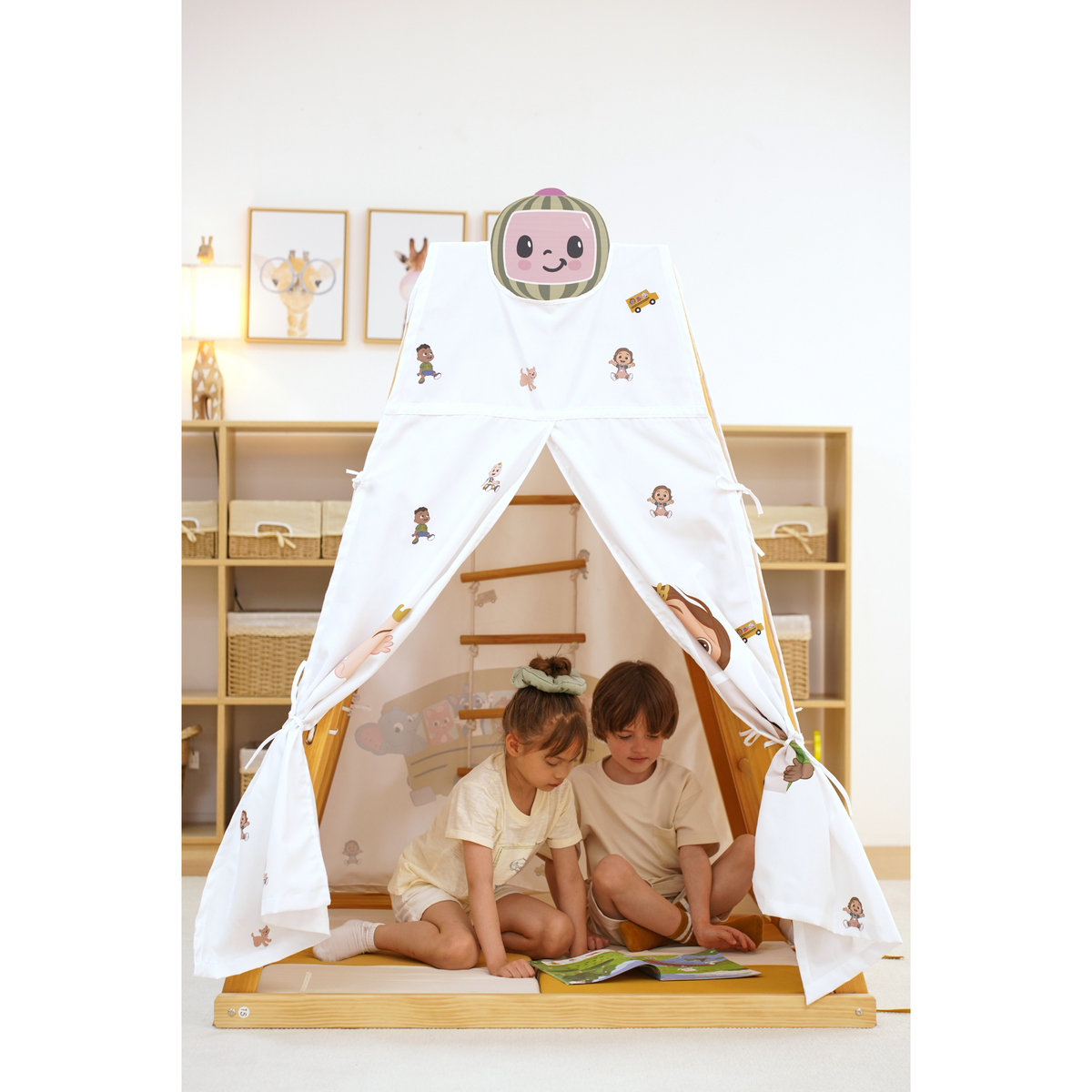 Three Little Tots Cocomelon Play Tent Cover Fits Avenlur Large Magnolia Climbing Playset Tent Only, additional view