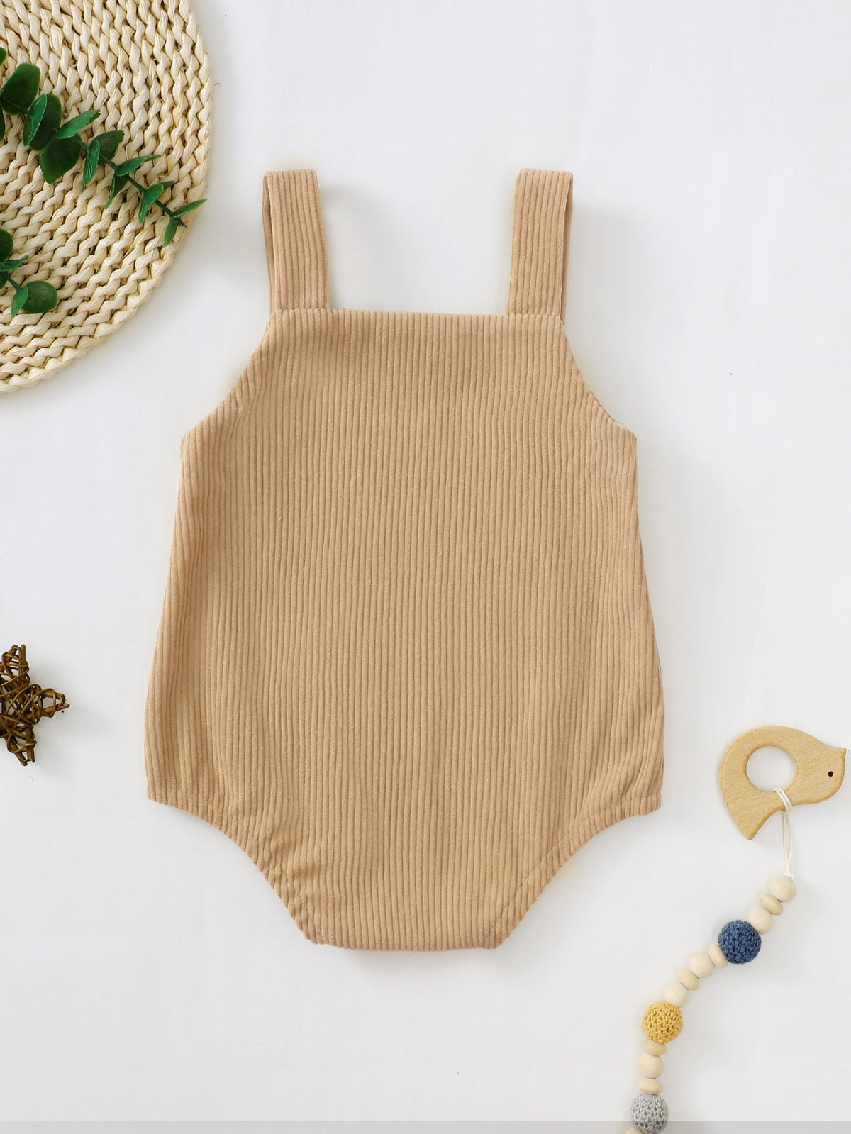 Three Little Tots Male And Female Baby Corduroy Suspender Towel Embroidery, extra product detail