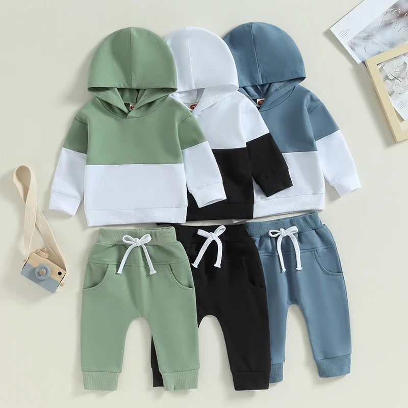 Boys Color Block Hoodie and Sweatpants