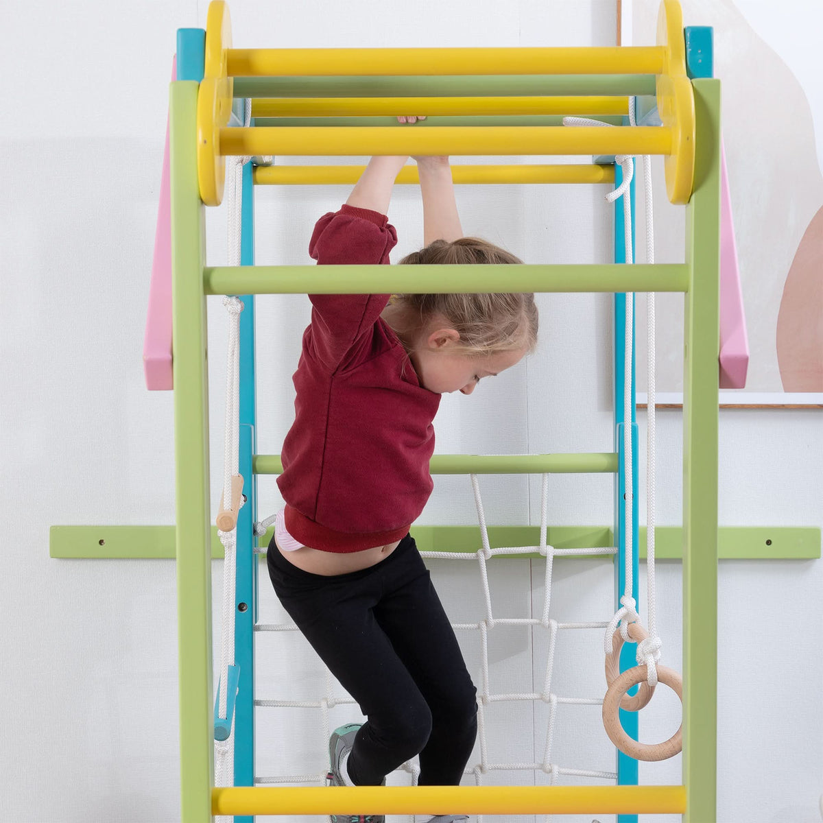 Three Little Tots Grove Foldable Jungle Gym - Wall Mounted - Rainbow, fifth additional photo