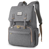Three Little Tots Canvas Diaper Backpack, in Grey