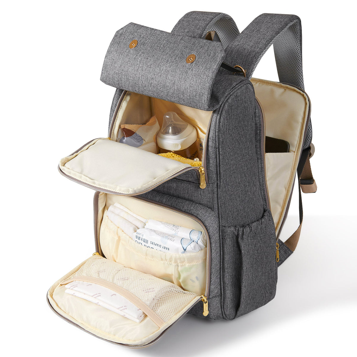Three Little Tots Canvas Diaper Backpack, additional product photo