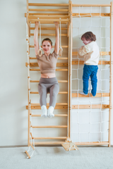 Three Little Tots Neem Swedish Ladder and Rope Wall - 79 Height, additional product photo