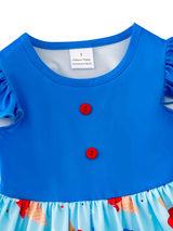 4th of july Ice Cream Print Plaid Girls Ruffle Dress