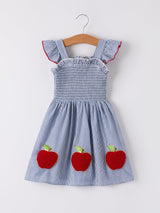 BACK TO SCHOOL Apple Applique Girls Dress