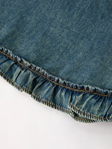 Three Little Tots Vintage Denim Ruffle Girls Dress, additional view